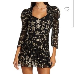 LoveShackFancy Caden Metallic Star Dress